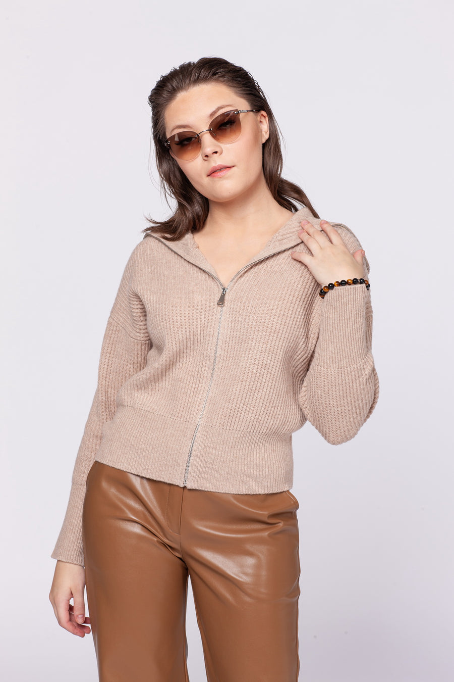 CARDIGAN/beige 8879 MAGLIONE