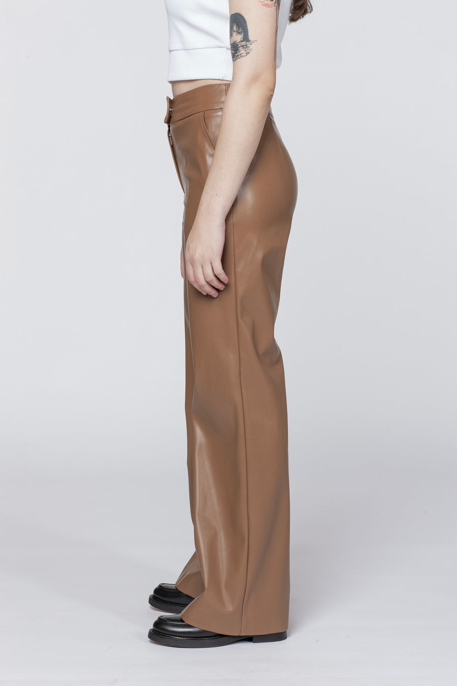 PANTALONI CANNELLA in pelle di cammello