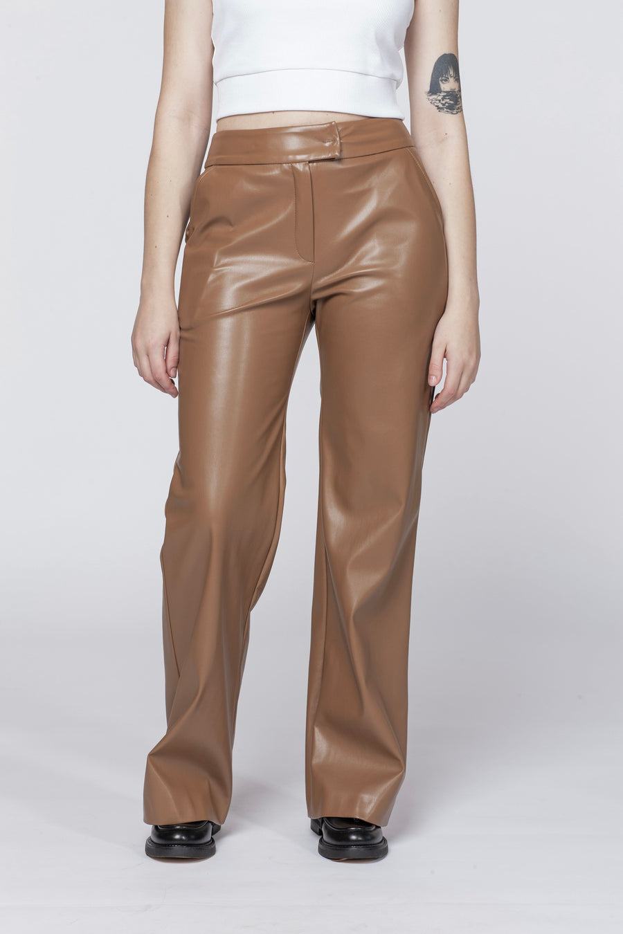 PANTALONI CANNELLA in pelle di cammello