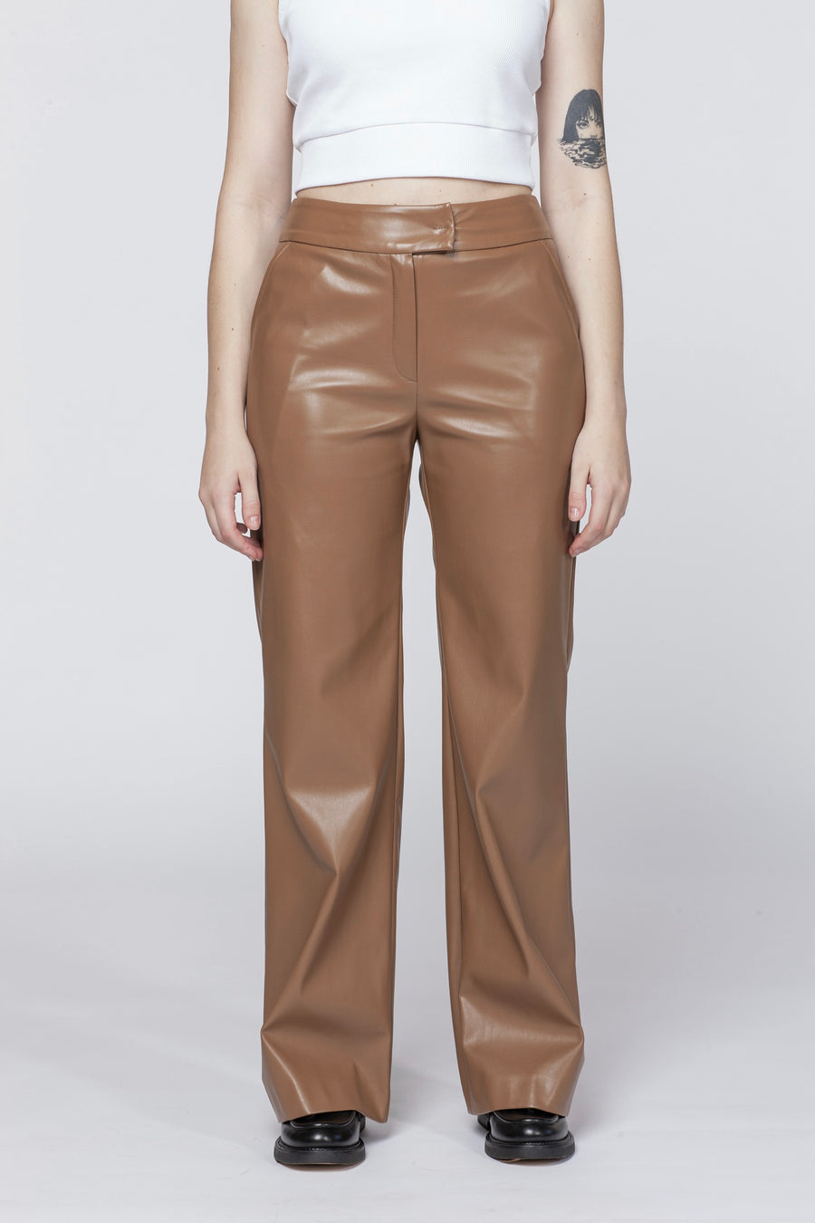 PANTALONI CANNELLA in pelle di cammello